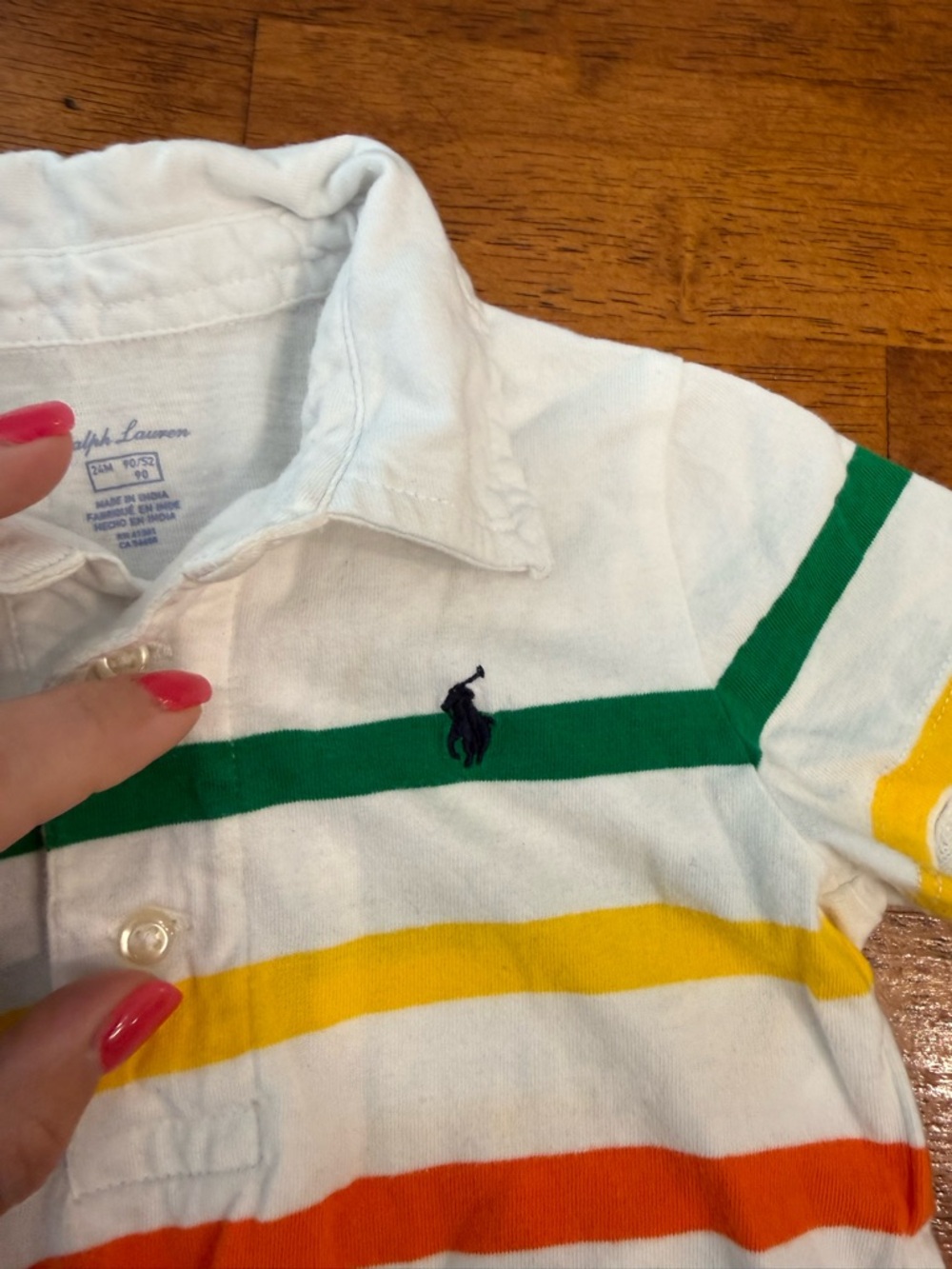 Polo Ralph Lauren Baby Boy Striped Cotton Jersey Shortall Romper size 24 months - Picture 3 of 5